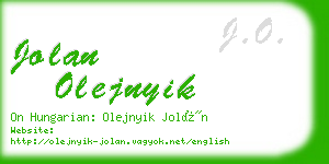 jolan olejnyik business card